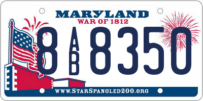 MD license plate 8AB8350