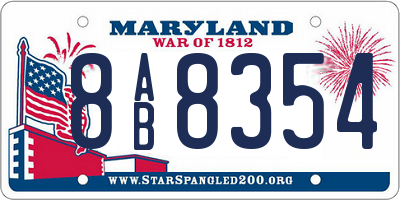 MD license plate 8AB8354
