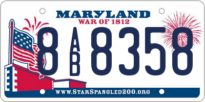 MD license plate 8AB8358