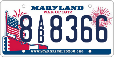 MD license plate 8AB8366