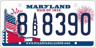 MD license plate 8AB8390