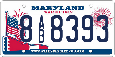 MD license plate 8AB8393