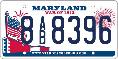 MD license plate 8AB8396