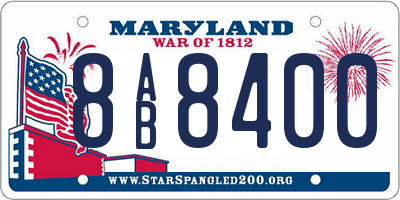 MD license plate 8AB8400