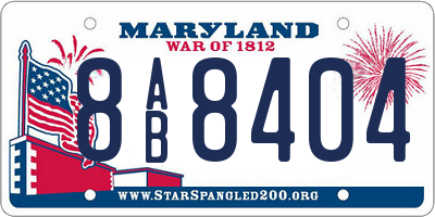 MD license plate 8AB8404