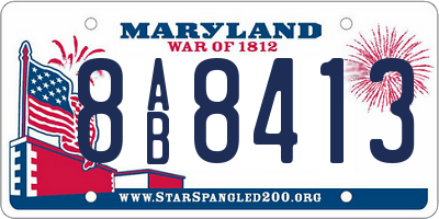 MD license plate 8AB8413