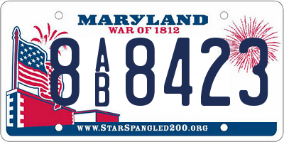 MD license plate 8AB8423