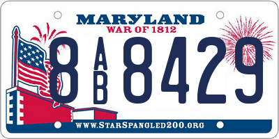 MD license plate 8AB8429