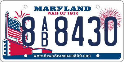 MD license plate 8AB8430