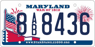 MD license plate 8AB8436