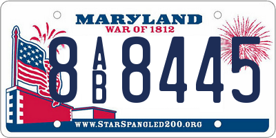 MD license plate 8AB8445
