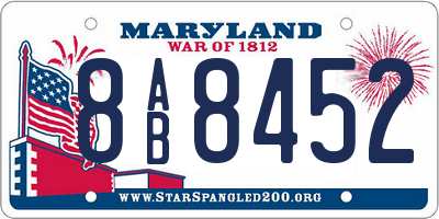 MD license plate 8AB8452