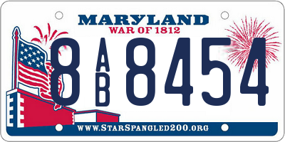 MD license plate 8AB8454