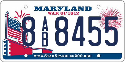 MD license plate 8AB8455