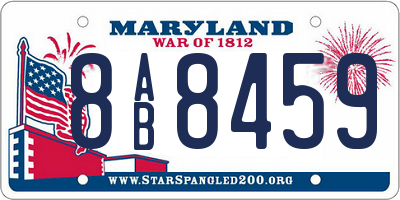 MD license plate 8AB8459