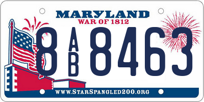 MD license plate 8AB8463