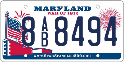 MD license plate 8AB8494