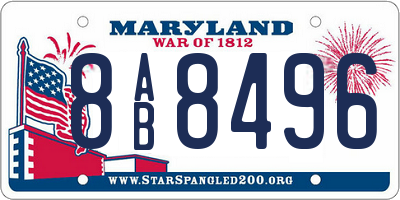 MD license plate 8AB8496
