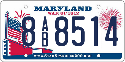 MD license plate 8AB8514