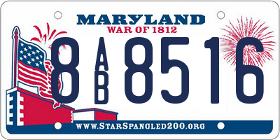 MD license plate 8AB8516