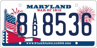 MD license plate 8AB8536
