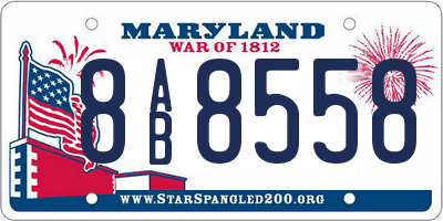 MD license plate 8AB8558