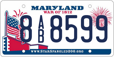 MD license plate 8AB8599