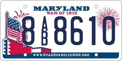 MD license plate 8AB8610