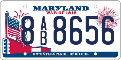 MD license plate 8AB8656