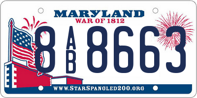 MD license plate 8AB8663
