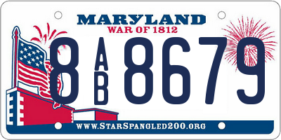 MD license plate 8AB8679