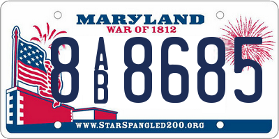MD license plate 8AB8685