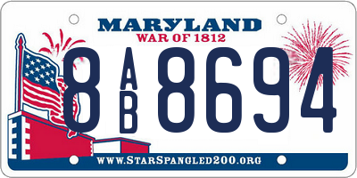 MD license plate 8AB8694