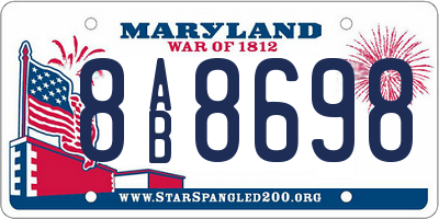 MD license plate 8AB8698