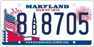 MD license plate 8AB8705