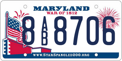MD license plate 8AB8706