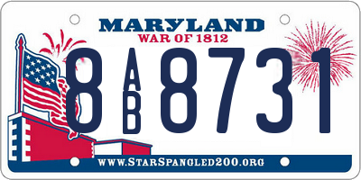 MD license plate 8AB8731