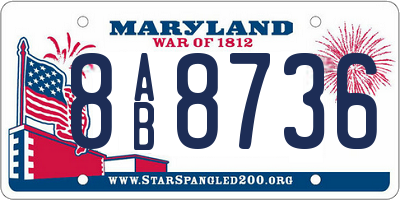 MD license plate 8AB8736