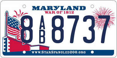 MD license plate 8AB8737