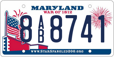 MD license plate 8AB8741