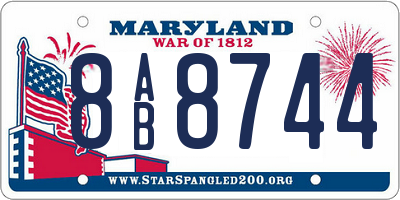 MD license plate 8AB8744