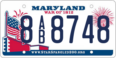 MD license plate 8AB8748
