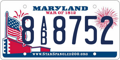 MD license plate 8AB8752