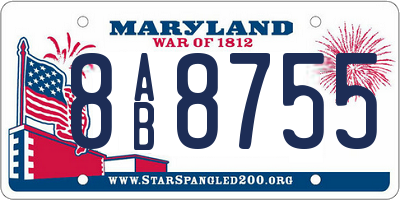 MD license plate 8AB8755