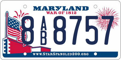 MD license plate 8AB8757