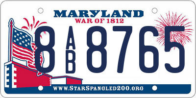 MD license plate 8AB8765