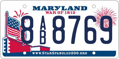 MD license plate 8AB8769