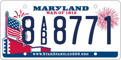 MD license plate 8AB8771