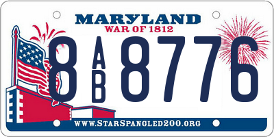 MD license plate 8AB8776