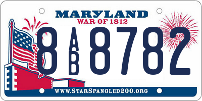 MD license plate 8AB8782